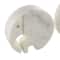 White & Gray Circular Abstract Marble Elephant Sculpture Set